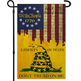 Dont Tread On Me Garden Flag for Outside 12x18 Double Sided We The People 1776 Garden Flag 3ply Fabric American Garden flags for House Outdoor Yard Garden Holiday Decor