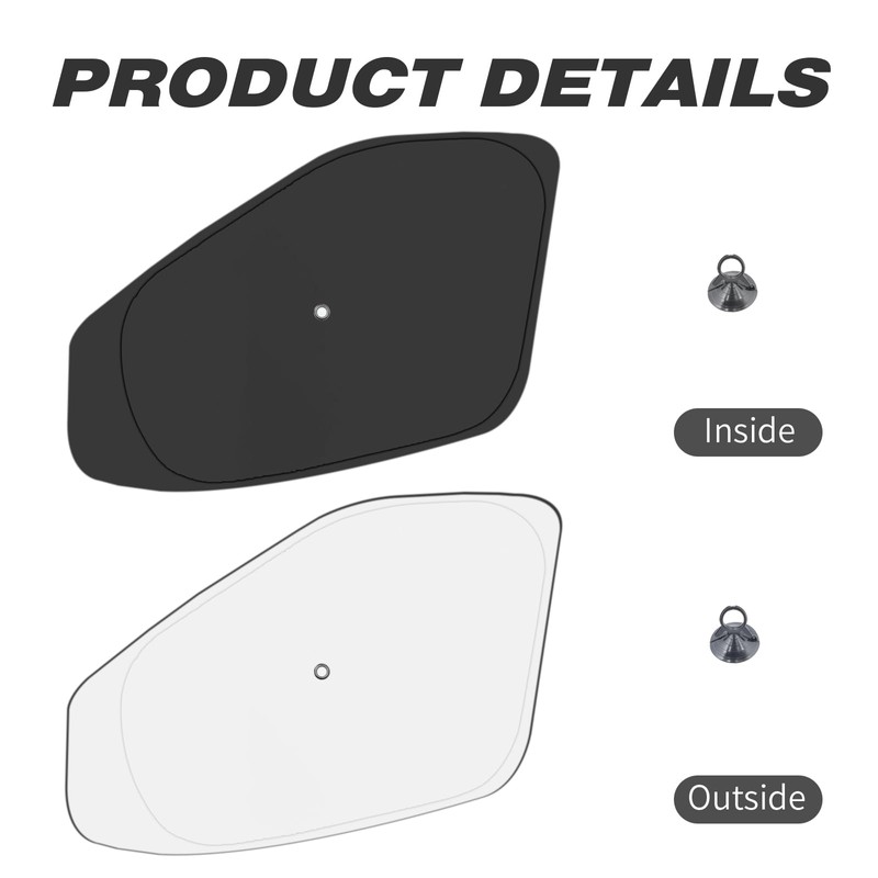 ULROLIT Front Side Window Sun Shade with Suction Cups for