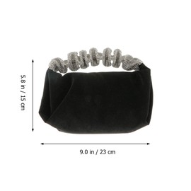 LUOZZY Velour Bag for Women Rhinestone Handbag for Women Delicate Wallet Bag for Evening Party (Black)