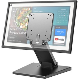 Foldable Stand Compatible with Echo Show 15 Stand for Gen 1 & 2 Monitor - Heavy Duty Metal Base with Adjustable Tilt Monitor Mount, Display Holder for Kitchen/Office, with VESA 75x75 and 100x100mm