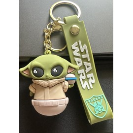 Baby Yoda Silicone Rubber Keychains Key Ring
