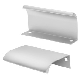 Qjaiune Back Mount Finger Edge Pull 80mm/3.15", Aluminum Hidden Handle Concealed Tab Pulls for Home Kitchen Living Room Door Drawer Cabinet (4Pcs, Silver)