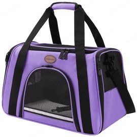 ROSEBB Cat Carrier Dog Carrier Pet Carriers for Medium Small Cats Dogs Puppies up to 15 Lbs,TSA Airline Approved Small Dog Cat Carriers Soft Sided,Collapsible Travel Puppy Carrier (Purple, Large)