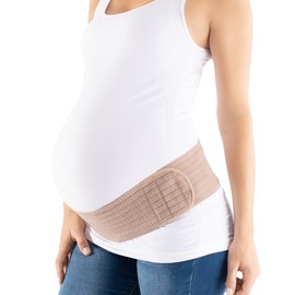 Belly Bandit 2-in-1 Hip Bandit - Maternity Belly Support Band & Hip Wrap to Use During & After Pregnancy - Detachable Band For Added Belly or Back Support, XS-M, Nude