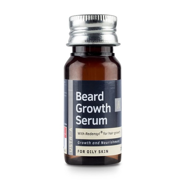 Ustraa - Sérum para crecimiento de barba para piel grasa, 35 ml