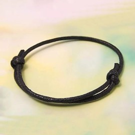 Unbranded 4 Cord Bracelets 40 to 70mm Midnight Black Korean Wax Cord - N072