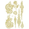 5 Sheets Temporary Metallic Flash Tattoos Set Gold5 VV Gold