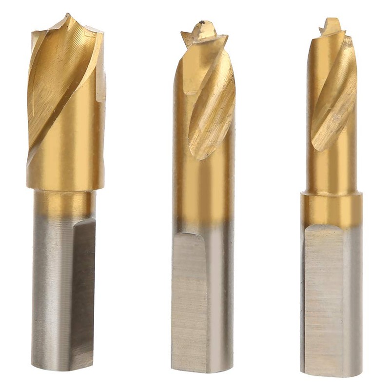 3Pcs Weld Cutter Drill Bit 1/4in 5/16in 3/8in HSS Cobalt