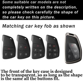 ontto Car Key Bag Fit for Chevy Silverado Suburban Tahoe 2021-2024 Key Fob,Key Fob Housing Fit for GMC Yukon XL Denali Sierra,Metal and Leather Keycase Fit for Buick Encore Envision Avenir,Red