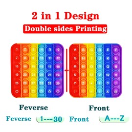 Steemjoey Push Pop Bubble Fidget Sensory Toy, ABC Learning and Educational Toys, Poppers Fidget Toys, Stress Relief, Autism Sensory Toys [Numbers 1-30 on The Other Side | Letters & Addition Random]