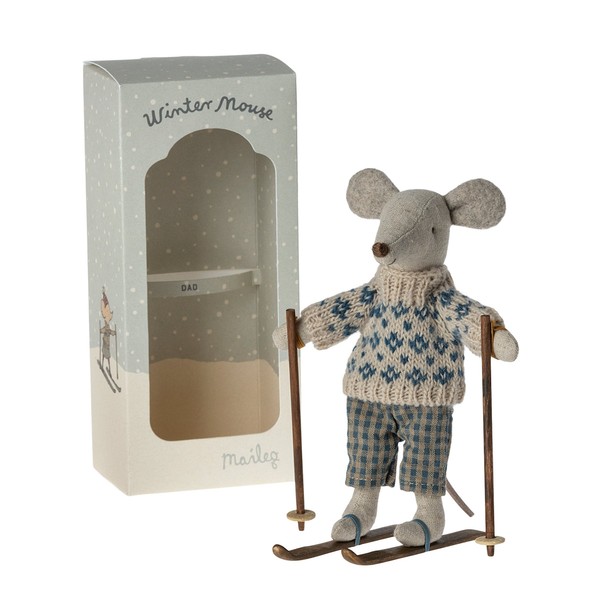 Maileg Mouse | Winter Mouse with Skis Dad