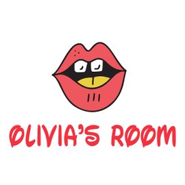 Kids Room - Adhesive Kids Girls Bedroom Red Lips Bunny Milk Teeth Décor Multicolored Art Design Customized Name Vinyl Home Wall Decal Sticker 20" x 12"