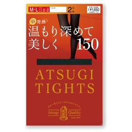 Atsugi FP15512P Women's Tights, Warm, Beautiful, 150D, Set of 2 Pairs, Black