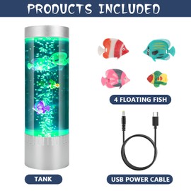 SHTALHST SHTALHST Bubble Fish Lamp, Sensory Bubble Tube Lamp, Artificial Fish Tank with Moving Fish, to Light Up Your Life Like a Lamp, Fish Tank Light and Aquarium Lamp, Excellent Gift for Kids & Adults