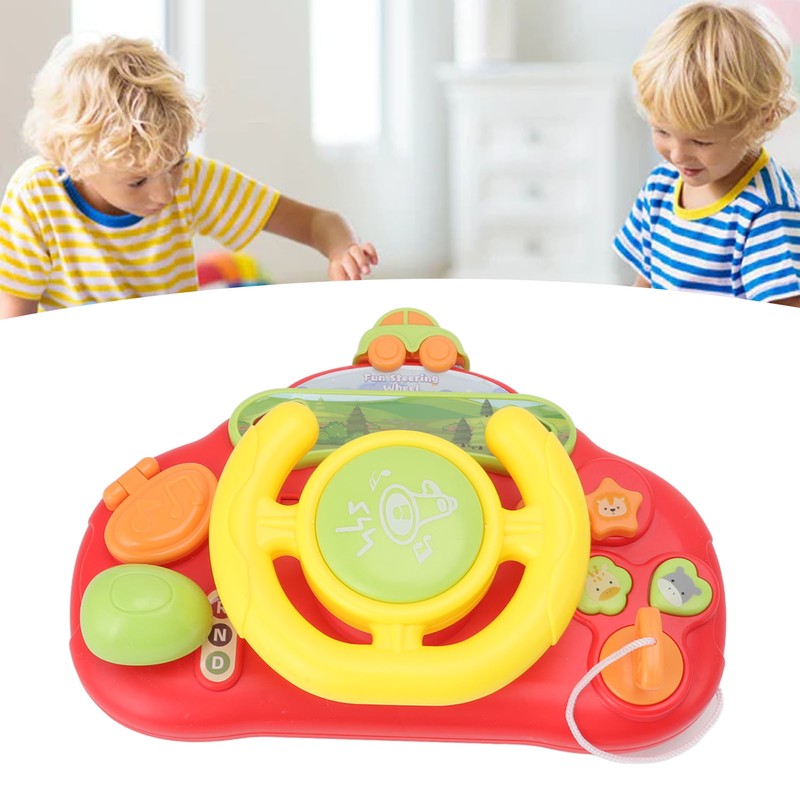 Simulation Steering Wheel Toy Free Rotation Music Sound Educational Driving