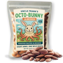 Octo-Bunny Almonds - 8oz Roasted Salted Premium Nuts - Octopus Themed Easter Snack - Healthy Basket Stuffers for Kids