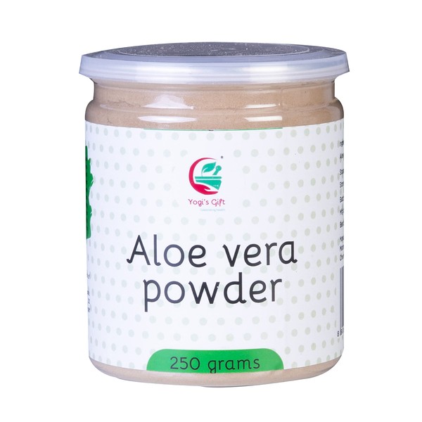 Aloe Vera Powder | 250g | Moisturising Face Mask for Dry Skin | Hair Mask Ingredient for Hair Growth | Made from Pure and Organic Aloe Vera | Yogi's Gift®