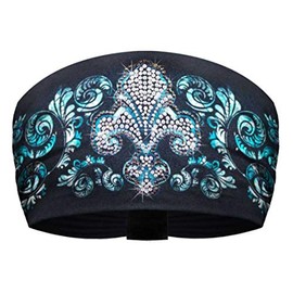 That's A Wrap! Women's Blue Bling Fleur Flourish Knotty Band - Black KB1615-BLUE