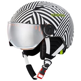 HEAD Unisex Youth Mojo Visor Ski Helmet, Black/White, XXS EU