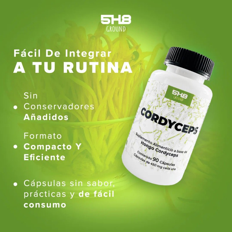 5h8 Hongo Cordyceps Energía Vitalidad Cápsulas 400mg Sabor