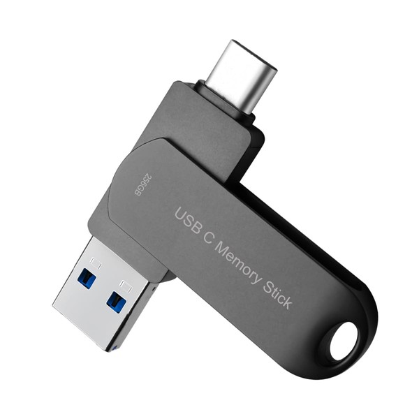 Flash Drive 256GB for Phone, HUPINS USB C Thumb Drive