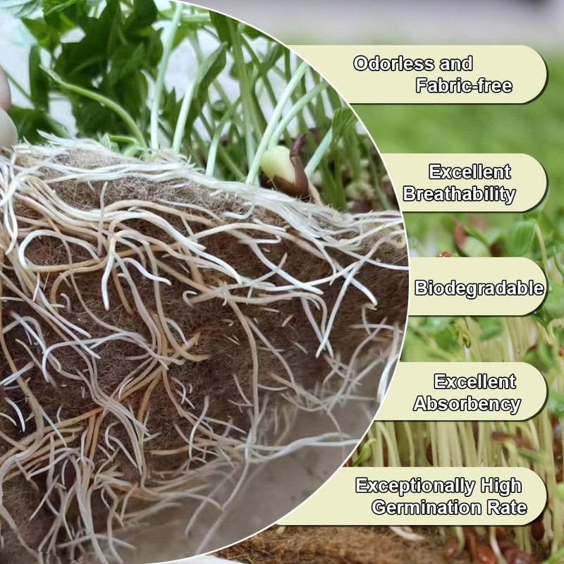 GSZEPSEX 1 Roll 10" x 120" Microgreens Growing Trays Jute