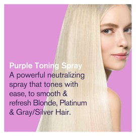 Blonde Toner Spray. Purple Leave In Toning Hair Treatment to Remove Brassy Surface Tones in Blonde, Platinum & Gray/Silver Hair. Paraben & Sulfate Free-PETA Approved Cruelty-free.