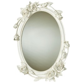 Touch of Class Rose Melody Antique White Wall Mirror