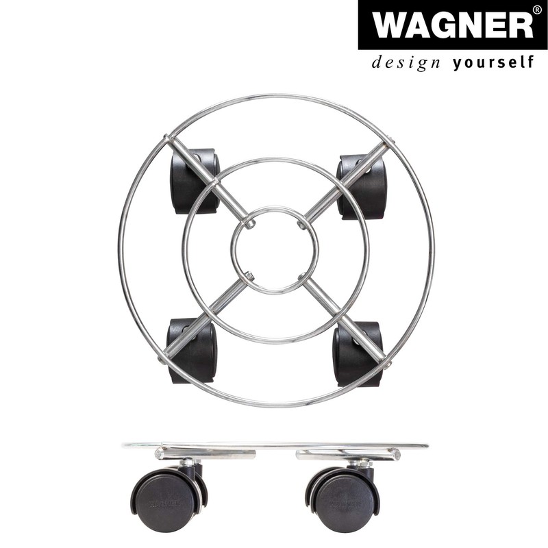 WAGNER Pflanzenroller CHROME Ø 23 x 6,5 cm I Pflanzenroller