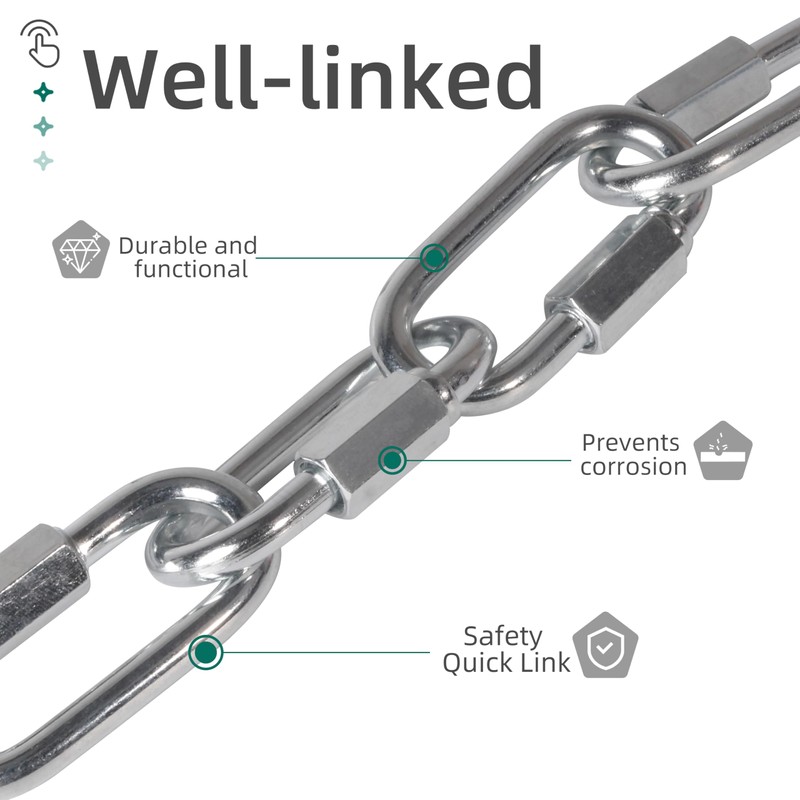 100 pcs Chain Link,1/4 Inch Link Chains,Heavy Duty Chain Quick