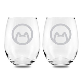 Americat Company Set of 2 Cat Stemless Wine Glasses and Drink Glasses – Cute & Classy – Cat Lover and Wine Lover Gift – 21 Ounces – Dishwasher Safe – Made in the USA (Set of 2)