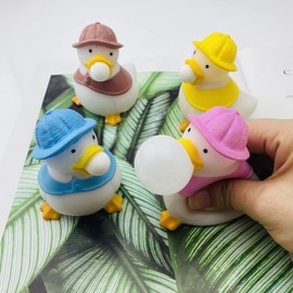 4 Pcs Ducks Squeeze The Bubble Ball ，Relieve Stress Fidget Toys for Children and Adults,Squeeze Sensory Toys for Anxiety, Autism, ADHD.(4 Ducks)