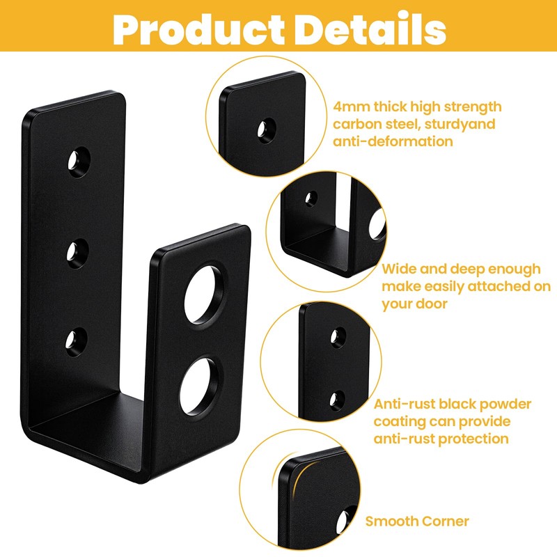 8 Pack Door Barricade Brackets, Heavy Duty 2x4 Door Barricade