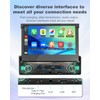 【Upgrade】Y-METDRIVING Single Din Motorized Flip Out Touchscreen Car Radio with