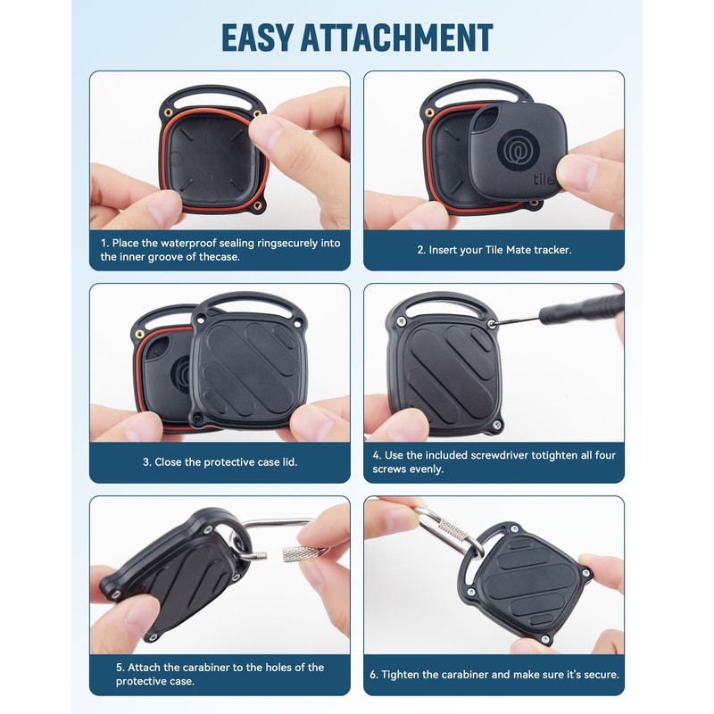 DDJ 4 Pack for Life360 Tile Mate 2024 Tracker Case,