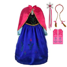 Lito Angels Ice Princess Costume with Cape and Accessories, Birthday Theme Party Fancy Dress Up for Kids Girls, Age 8-9Years (Tag Number 150)
