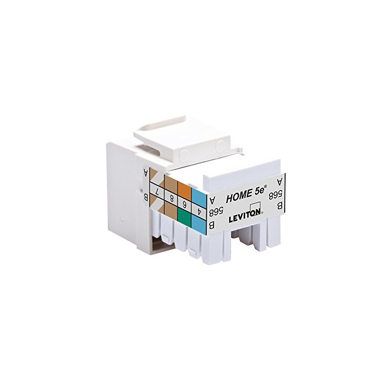 Leviton Home 5e Snap-In Connector, T568A/B Wiring, 5EHOM-RT5, Light Almond