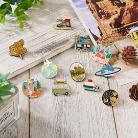 PandaHall Enamel Pin Badges Cartoon Brooch Pin Badges for Clothing Bags Jackets Accessories Supplies