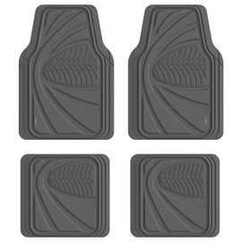 FLORICH Car Floor Mats, Waterproof Universal Heavy-Duty 4 Pieces Rubber Floor Mats for Cars, Full Set Car Mats with Anti-Slip Backing Fit for Most SUV, Vans,Trucks, Sedan(Grey)