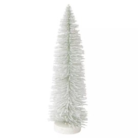 Factory Direct Craft 15" Frosted Glittered Bottle Brush Sisal Decorative Tree
