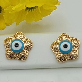 JEYFEL XOIA PREMIUM 18K Gold Plated Clear Crystals Eye Set Pendant * Chain * Earrings.