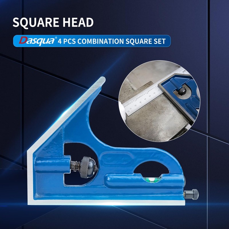 Dasqua 1012-2020 4 Piece Combination Square Set with 12" 4R
