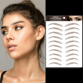 5 Blätter 4D Haarähnliche Wasserdichte Augenbrauen Tätowierungen Aufkleber Augenbrauen Transfer Aufkleber Pflege Formung Aufkleber im Bogenstil für Frauen