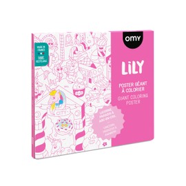 Omy Giant Coloring Poster – Lily The Unicorn - A Paradise of Rainbows | Enter a Dream World of Magic | 40 x 28 Inches | Creative Play and Fun for Kids, Teens, Adults, and The Whole Family