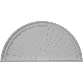 Ekena Millwork PED40X20X02SB 40-Inch W x 20-Inch H x 2-Inch P Half Round Sunburst Pediment