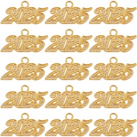 SUNNYCLUE 1 Box 40Pcs 2025 Charm Graduation Tassel Charms Gold Alloy Student Grad Hats Year Number Tassel Hanging Pendants Charm Accessories for Jewelry Making Charms Teacher's Day Graduation Season