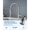Metal Kitchen Faucet Head Replacement - with 15 Adapters, Low-Lead