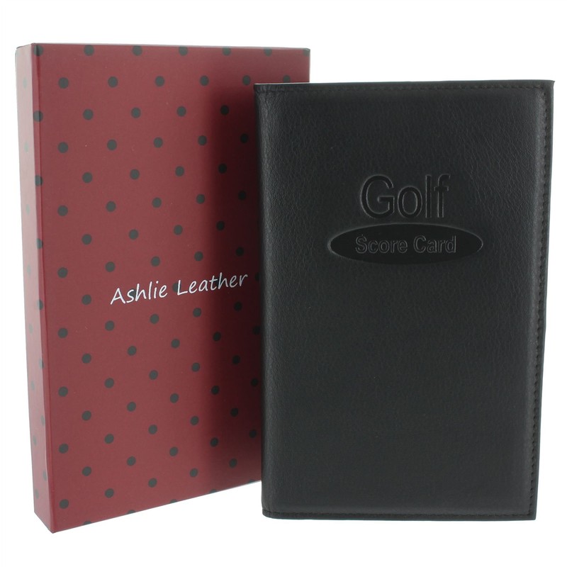 Soft Leather Golf Scorecard Holder 2315 Black