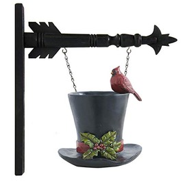 K&K Interiors 53920A-AR 9 Inch Black Resin Top Hat Vase w/Cardinal Arrow Replacement