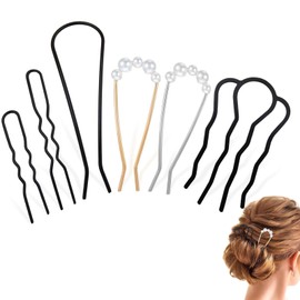 6 Stück French Hair Pin, U-förmige Haarnadel, Haarnadeln Groß, Haarnadel Haarspangen Kopfschmuck für Frauen Mädchen, Damen, Mädchen Frauen, Haarzusätze